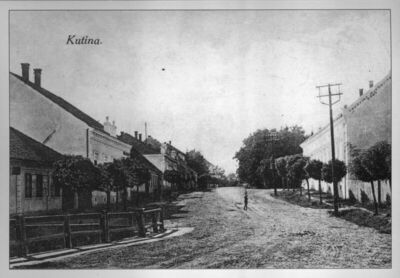 Kutina - Centar Kutine 1910. godine; reprint starije razgled