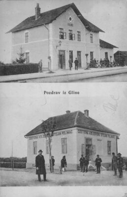 Glina - Kolodvor, glavna i ugostiteljska zgrada