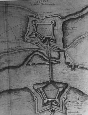 Petrinja - Crtež situacije utvrđenog grada Petrinje iz 1617.