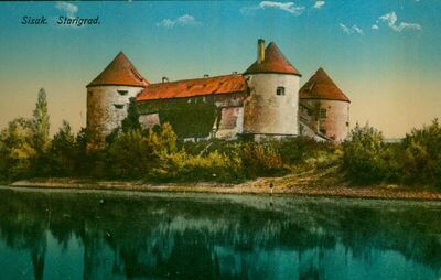 Sisak - Stari grad - pogled s Kupe, na jugozapadnu stranu gr