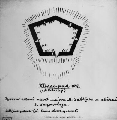 Klinac (Petrinja) - Tlocrt grada iz 1842. godine