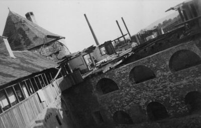 Sisak - Stari grad - Detalj: zapadni trakt tijekom obnove (u