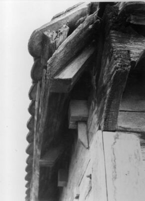 Krapje (Jasenovac) - Kuća kbr. 25, detalj: ugao kuće - spoj 