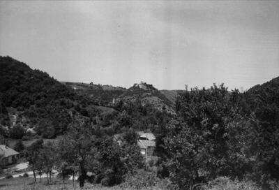 Zrin (Dvor na Uni) - Pogled iz sela na stari grad smješten n