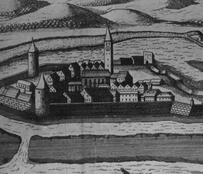 Sisak - Stari grad - Grafika s prikazom sisačkog Starog grad