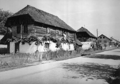 Unčani (Dvor na Uni) - Ulični potez s tradicijskom i, u poza