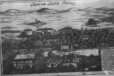 Hrvatska Dubica - Prikaz mjesta, bakrorez (?): prikaz mjesta