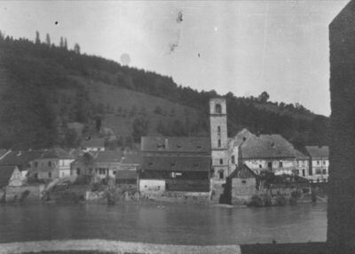 Hrvatska Kostajnica - Veduta mjesta sa starog grada (bez pra